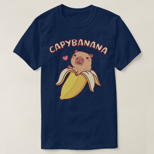 T-shirt Cute Capybara En Banana Capybanana Funny Pun (Design devant)