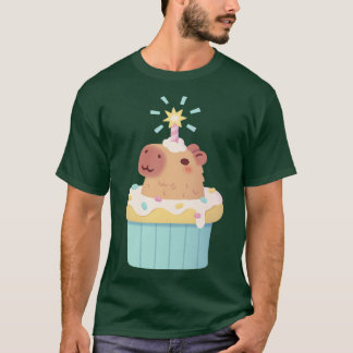 T-shirt Cute Capybara En Cupcake Funny