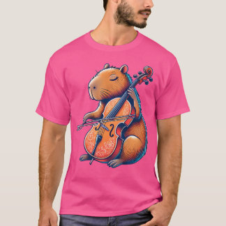 T-shirt Cute Capybara Jouer Cello Capybaras Musicien Mus