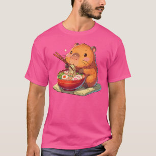 T-shirt Cute Capybara Mange Ramen Noodles Capybara Ramen