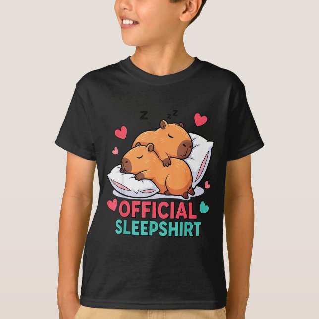 T-shirt Cute Capybara Official Pyjama de Nuit Confortable  (Devant)