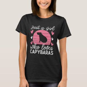T-shirt Cute Capybara Pour Femmes Filles Rodent Animal Cap