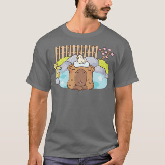 T-shirt Cute Capybara Se détendre en Onsen Hot Spring