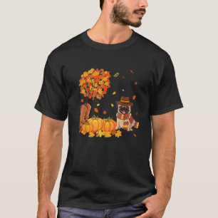 T-shirt Cute Carlin Feuille d'automne Citrouille Orange Lo