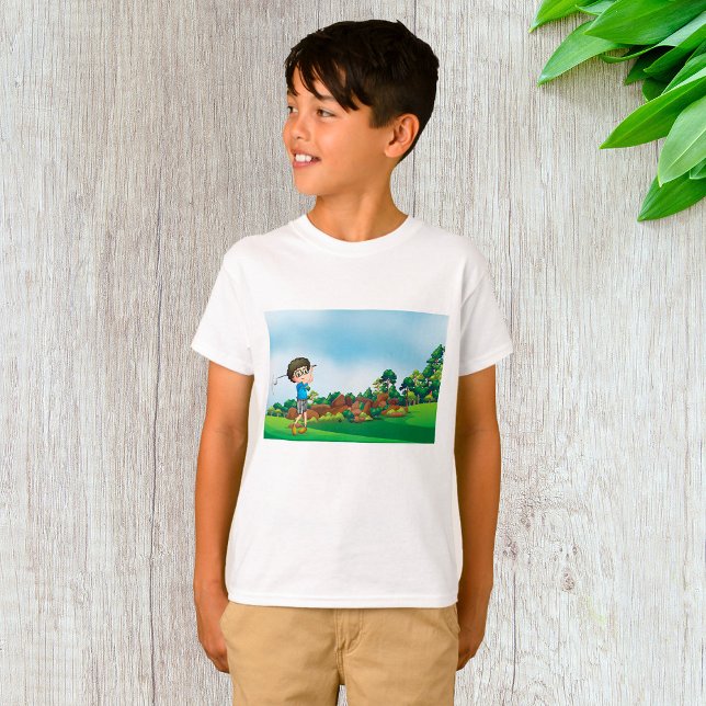 T-shirt Cute Cartoon Boy Golf Fun Golf Amusant Golf Lover  (Créateur téléchargé)