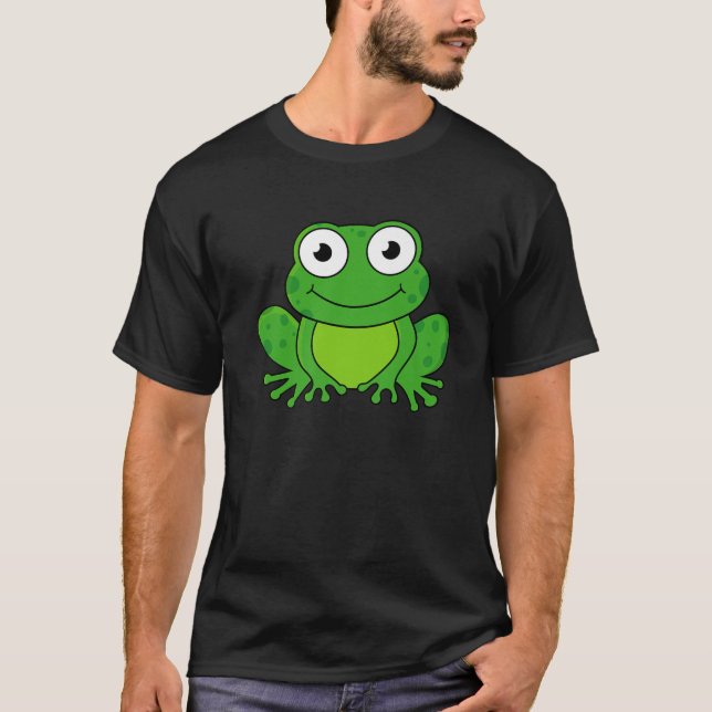 T-shirt Cute Cartoon Frog Funny Toad Caecilian Croaker Kid (Devant)