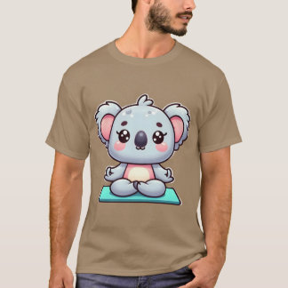 T-shirt Cute Cartoon Koala in Yoga Pose friends