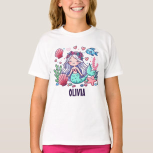 T-shirt Cute Cartoon Sirène personnalisée