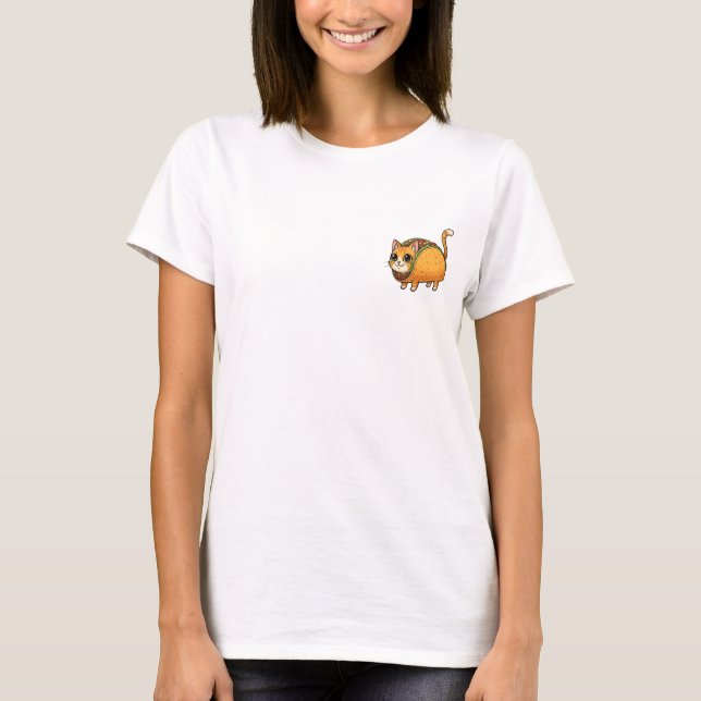 T-shirt Cute Cartoon Taco Cat Hybrid Illustration (Devant)