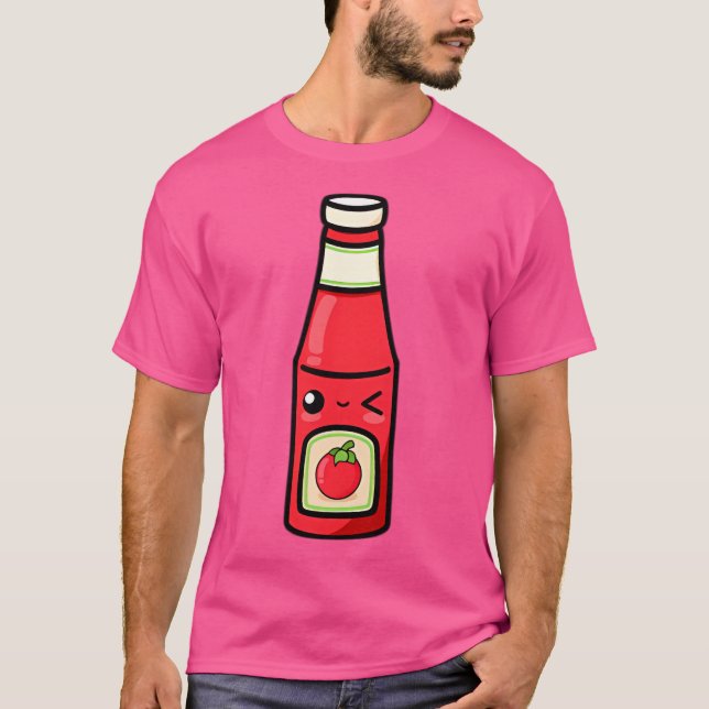 T-shirt Cute Cartoon Tomate Ketchup (Devant)