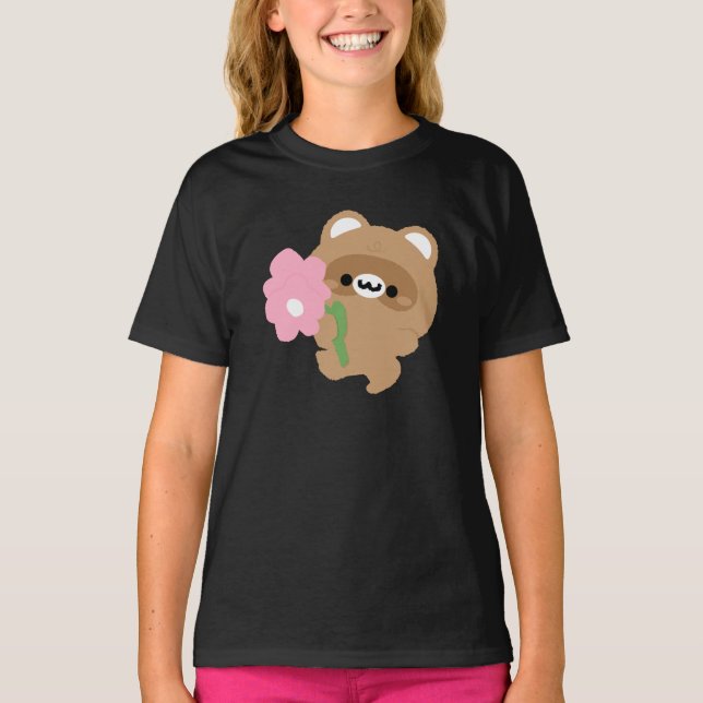 T-shirt Cute castor romantique (Devant)
