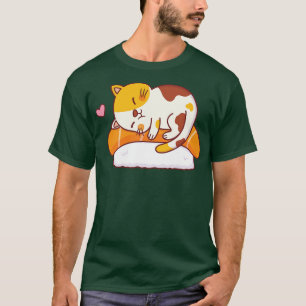T-shirt Cute Cat aime le Sushi Saumon