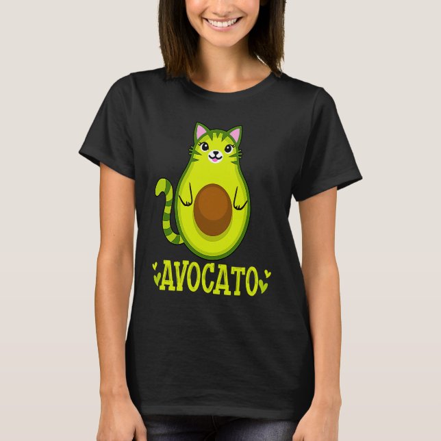 T-shirt Cute Cat Avocato Avocado Kitty Kitten Graphisme (Devant)