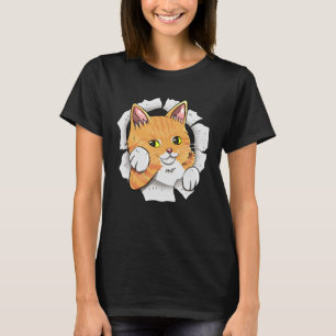 T-shirt Cute Cat déchiré tissu pour Chat qui aime Kittens