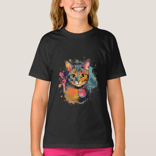 T-shirt cute cat design  (Devant)