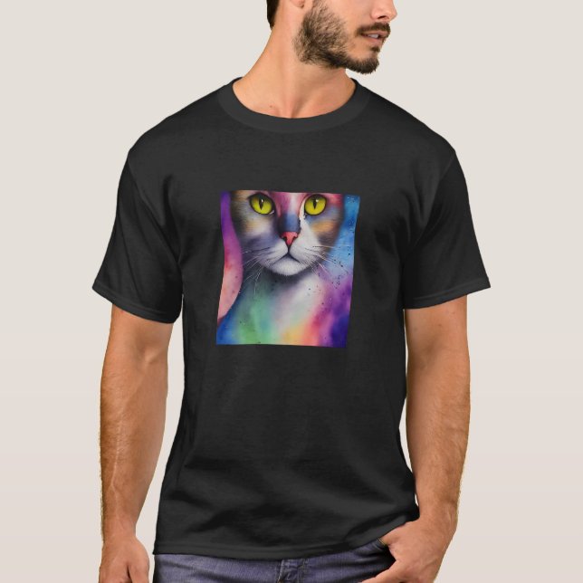 T-shirt Cute Cat Face Sweet Kitten Kitty Feline Meow Pet W (Devant)
