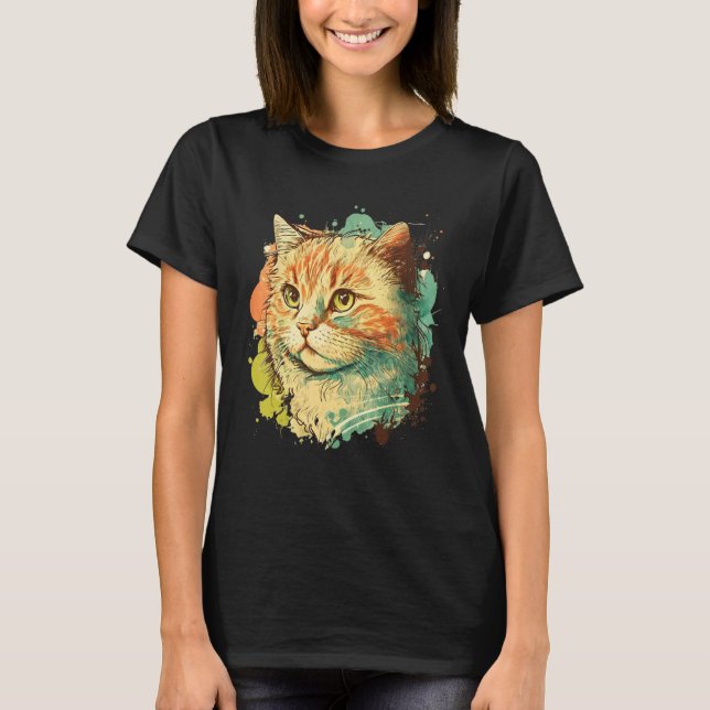 T-shirt Cute Cat for kitten  Colorful Kitty (Devant)