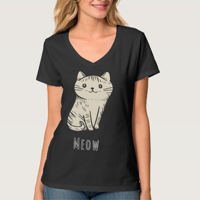 T-shirt Cute Cat   For Womens and Mens Cat Mom and Cat Dad (Devant)