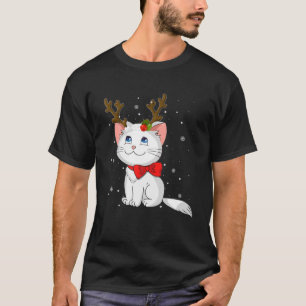 T-shirt Cute Cat Girl Reindeer Noël Kitten Adulte Coût
