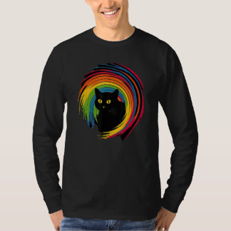 T-shirt cute Cat in Front of Rainbow cats  catowner