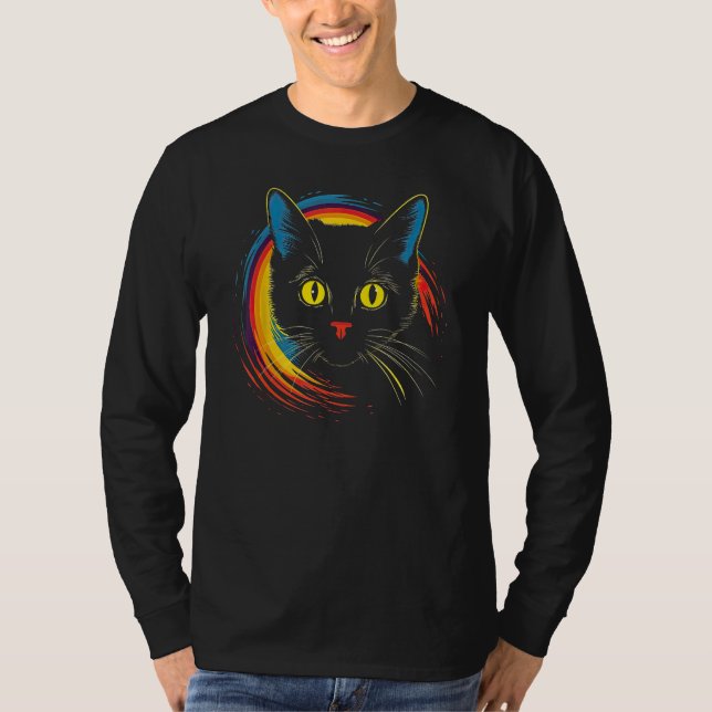 T-shirt cute Cat in Front of Rainbow cats  catowner 2 (Devant)
