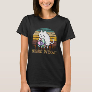 T-shirt Cute Cat Jouer des donjons Naturellement Arts Vint