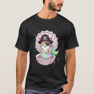 T-shirt Cute Cat Kitten Mermaid Pirate Halloween Party Wom