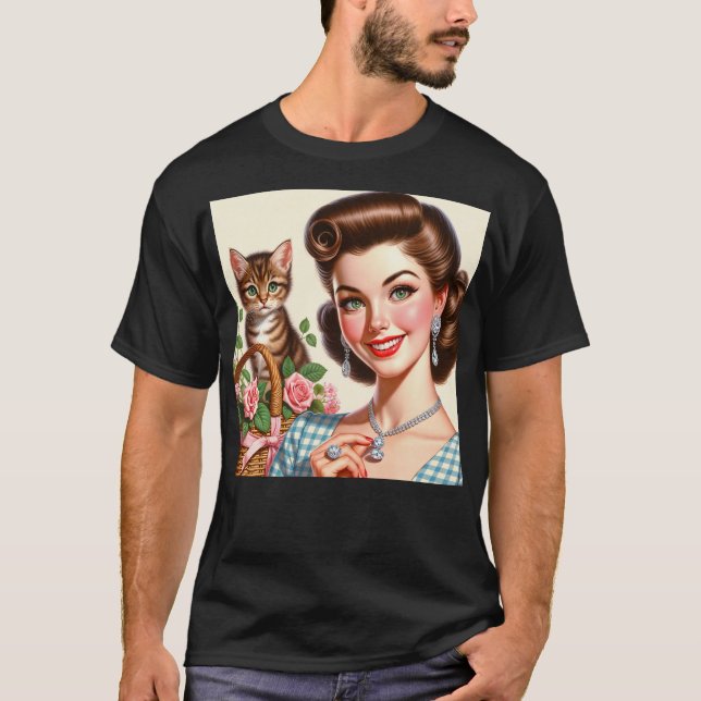 T-shirt Cute Cat Lady (Devant)
