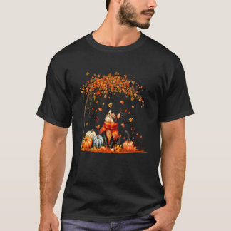 T-shirt Cute Cat Leaf Fall Autumn for Cat Lovers 1