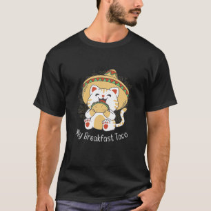 T-shirt Cute Cat Mexicaine Tenant Un Taco Pour Un Petit Dé