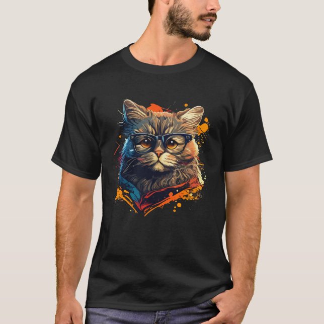 T-shirt Cute cat moments Beautiful cat patterns for cat    (Devant)