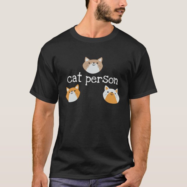 T-shirt Cute Cat Person   with Kitten Faces (Devant)