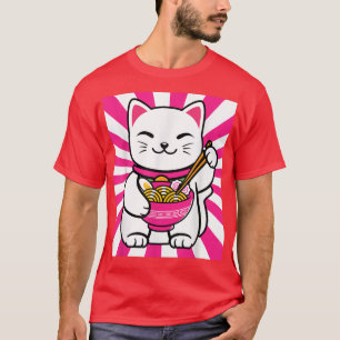 T-shirt Cute Cat Ramen Anime Kawaii Ado cadeau ados