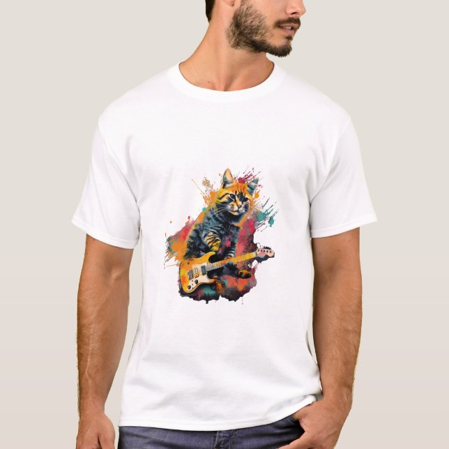 T-shirt cute cat rocks tar design  (Devant)