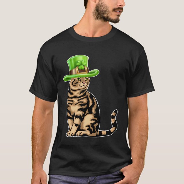 T-shirt Cute Cat Saint Patrick Day  Happy St Kitten Day (Devant)