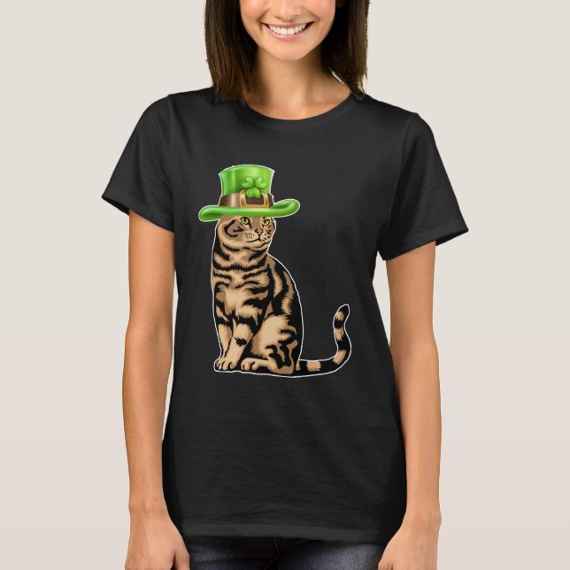 T-shirt Cute Cat Saint Patrick Day Joyeux St Kitten Day (Devant)