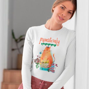 T-shirt Cute Cat Souris Pawsitivement Humour végétal