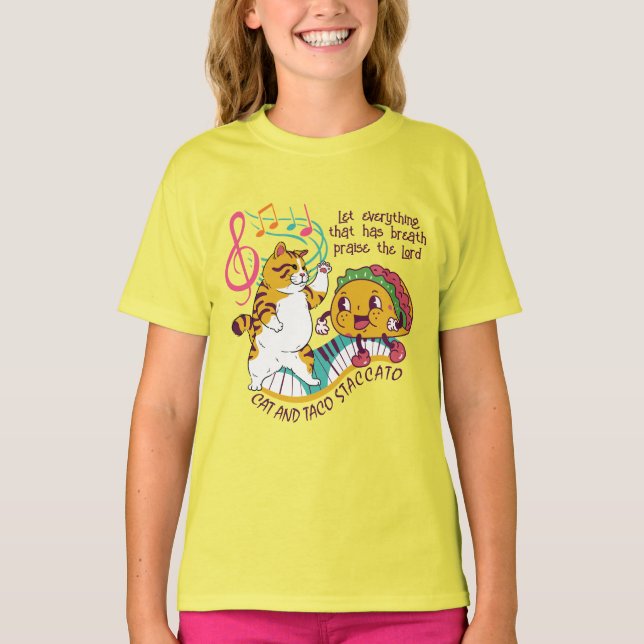 T-shirt Cute CAT TACO STACCATO (Devant)