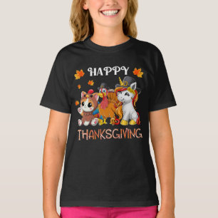 T-shirt Cute Cat Unicorn Turquie Bon thanksgiving