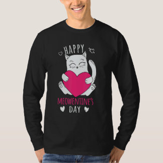 T-shirt Cute Cat Valentines Day Outfit For Women Or Girls 