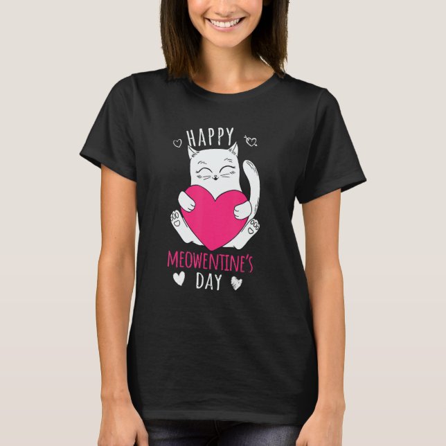 T-shirt Cute Cat Valentines Day Outfit For Women Or Girls  (Devant)