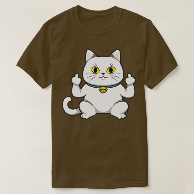 T-shirt Cute Cat Vous Montre Le Doigt Moyen (Design devant)