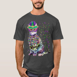 T-shirt Cute Cat Wearing Carnival Mask Mardi Gras Cat Love