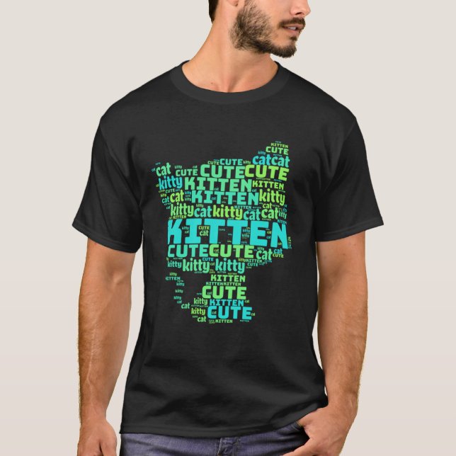 T-shirt Cute cat word or kitten word cloud (Devant)
