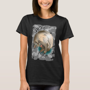 T-shirt Cute Cat Yoga Cou Étirement