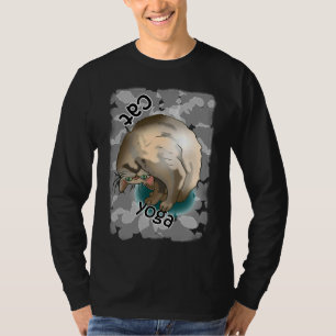 T-shirt Cute Cat Yoga Cou Étirement