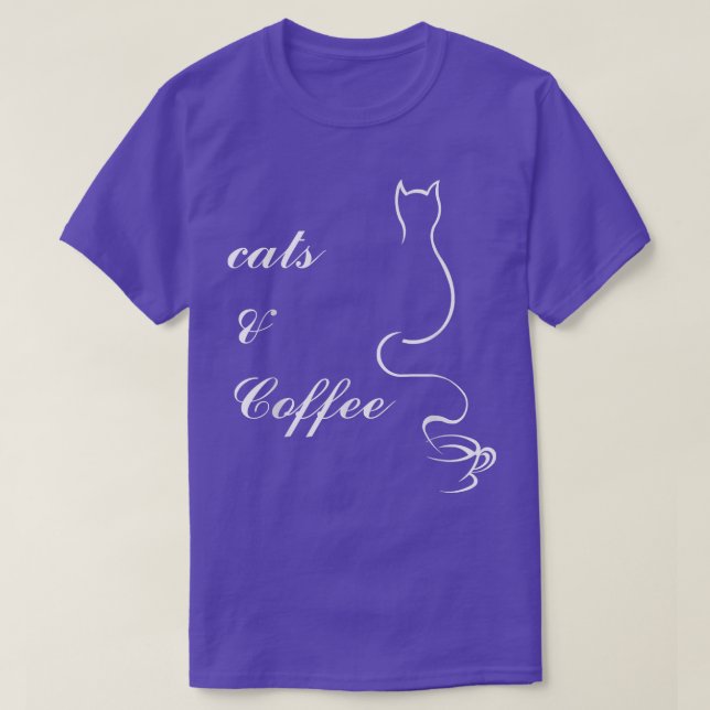 T-shirt Cute Cats and Coffee T  (Design devant)
