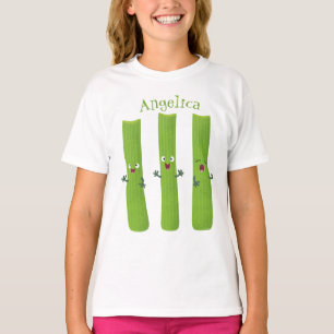 T-shirt Cute céleri bâtons trio caricature légumes