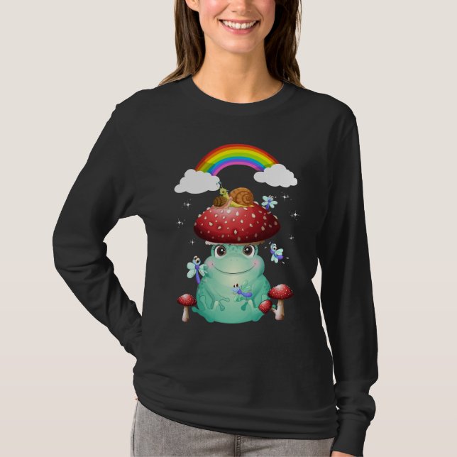 T-shirt Cute champignons Grenouille et escargot (Devant)