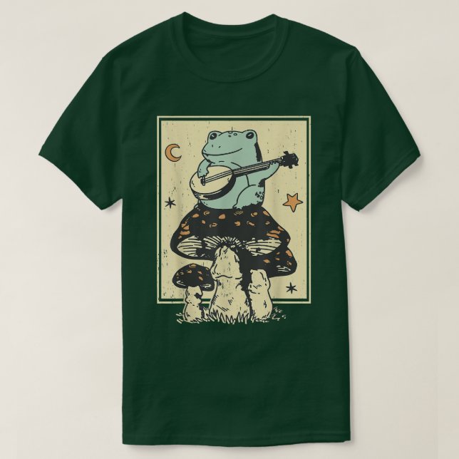 T-shirt Cute Champignons Guitare Frog 622 (Design devant)